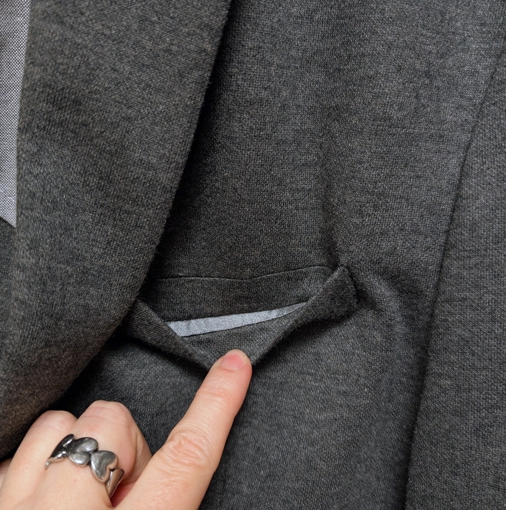 Express Men's Gray Blazer 44R Slim Fit 2 Button Notch Neck Career Office NWT - Picture 6 of 16